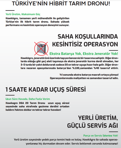 HAWKAGRO DGA20 HİBRİT TARIM DRONU