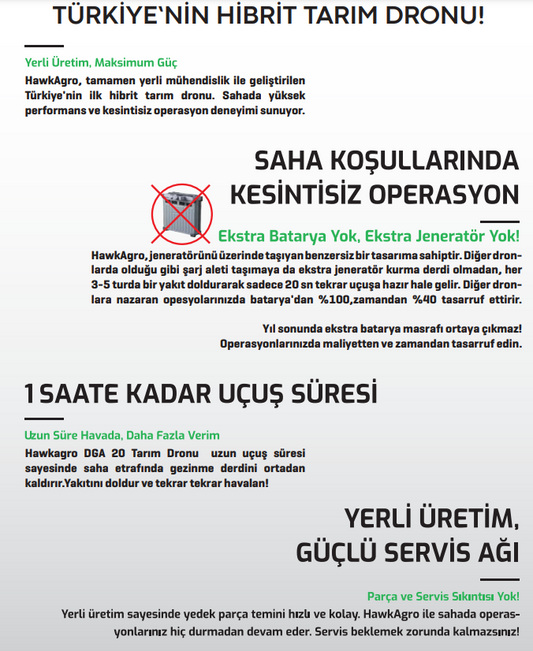 HAWKAGRO DGA20 HİBRİT TARIM DRONU
