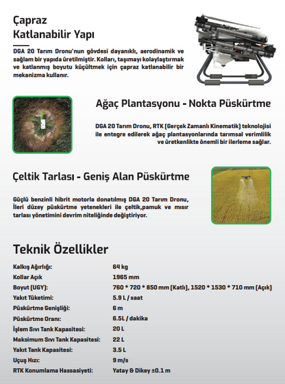 HAWKAGRO DGA20 HİBRİT TARIM DRONU