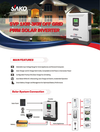 SAKO SVP-1KW Tam sinüs akıllı 12V 1000W